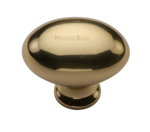 Heritage Brass Oval Design Cabinet Knob (32Mm Or 38Mm), Polished Brass