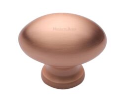 Heritage Brass Oval Design Cabinet Knob (32Mm Or 38Mm), Satin Rose Gold