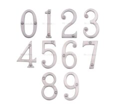 Heritage Brass 0-9 Screw Fix Numerals (76Mm - 3"), Satin Chrome