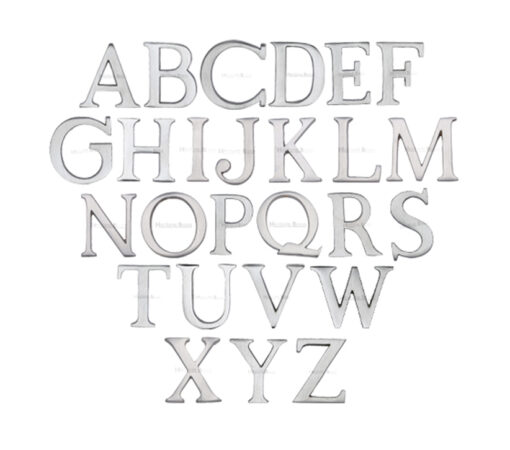 Heritage Brass A-Z Pin Fix Letters (51Mm - 2"), Satin Chrome