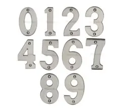 Heritage Brass 0-9 Screw Fix Numerals (76Mm - 3"), Satin Nickel