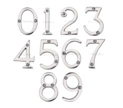 Heritage Brass 0-9 Screw Fixing Numerals (51Mm - 2"), Polished Chrome