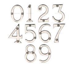 Heritage Brass 0-9 Screw Fixing Numerals (51Mm - 2"), Polished Nickel