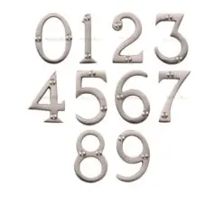 Heritage Brass 0-9 Screw Fixing Numerals (51Mm - 2"), Satin Nickel