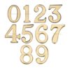 Heritage Brass 0-9 Self Adhesive Numerals (51Mm - 2"), Polished Brass