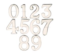 Heritage Brass 0-9 Self Adhesive Numerals (51Mm - 2"), Polished Nickel