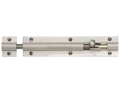 Heritage Brass Straight Barrel Door Bolt (4", 6" Or 8" X 1 1/4"), Satin Nickel