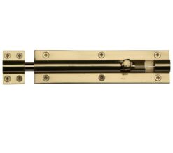 Heritage Brass Straight Barrel Door Bolt (4", 6" Or 8" X 1 1/2"), Polished Brass