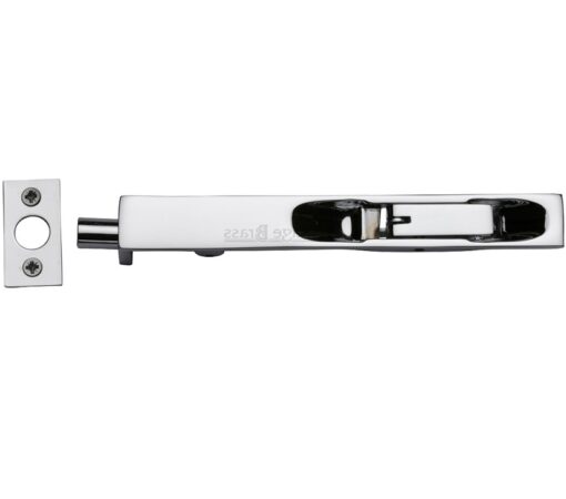 Heritage Brass Flush Fitting Lever Action Door Bolt (6", 8" Or 10"), Polished Chrome