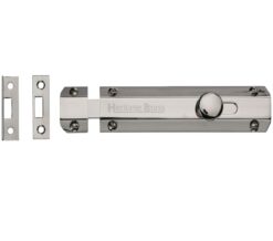 Heritage Brass Flat Surface Door Bolt (4", 6" Or 8" Length), Polished Nickel