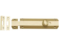 Heritage Brass Flat Surface Door Bolt (4", 6" Or 8" Length), Satin Brass