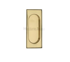 Heritage Brass Flush Pull Handle (105Mm), Polished Brass