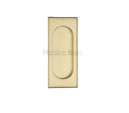 Heritage Brass Flush Pull Handle (105Mm), Satin Brass