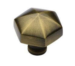 Heritage Brass Octagonal Cabinet Knob, Antique Brass