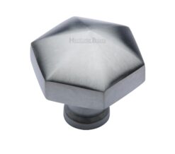 Heritage Brass Octagonal Cabinet Knob, Satin Chrome