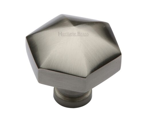 Heritage Brass Octagonal Cabinet Knob, Satin Nickel