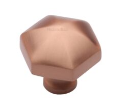 Heritage Brass Octagonal Cabinet Knob, Satin Rose Gold