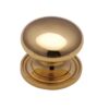 Heritage Brass Round Design Cabinet Knob (25Mm, 32Mm, 38Mm Or 48Mm), Polished Brass