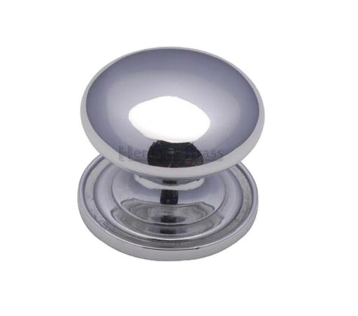 Heritage Brass Round Design Cabinet Knob (25Mm, 32Mm, 38Mm Or 48Mm), Polished Chrome