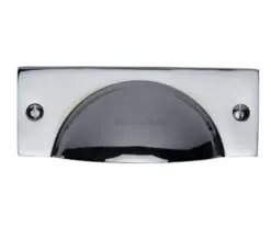 Heritage Brass Cabinet Drawer Pull Handle (112Mm Length), Polished Chrome