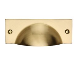 Heritage Brass Cabinet Drawer Pull Handle (112Mm Length), Satin Brass