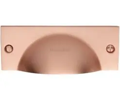 Heritage Brass Cabinet Drawer Pull Handle (112Mm Length), Satin Rose Gold