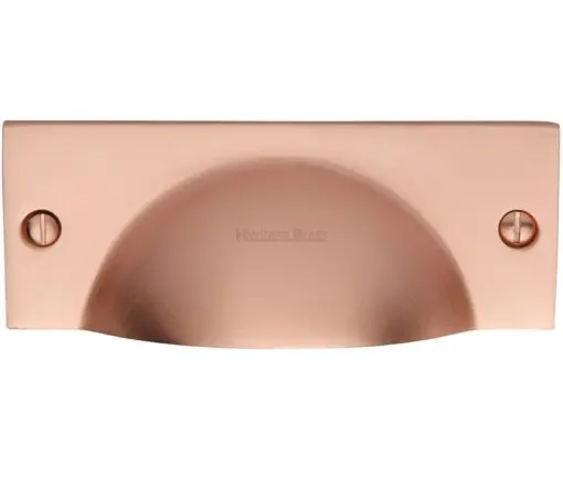 Heritage Brass Cabinet Drawer Pull Handle (112Mm Length), Satin Rose Gold