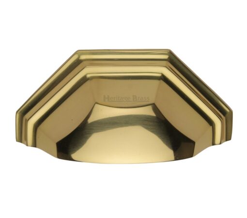 Heritage Brass Cabinet Drawer Pull Handle (89Mm C/C), Polished Brass