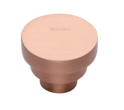 Heritage Brass Round Stepped Cabinet Knob (32Mm Or 38Mm), Satin Rose Gold