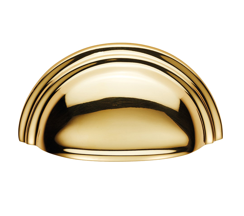 Fingertip Victorian Cup Pull Handles (76Mm C/C), Polished Brass