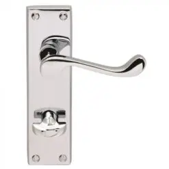 Carlisle Brass CBS54WCCP Victorian Scroll Lever On Backplate - Bathroom 57mm C/C (Contract Range) 155mm x 40mm Polished Chrome