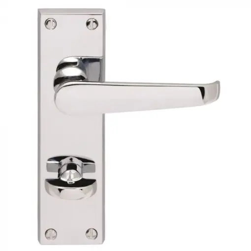 Carlisle Brass CBV30WCCP Victorian Flat Lever On Backplate - Bathroom 57mm C/C (Contract Range) 155mm x 40mm Polished Chrome