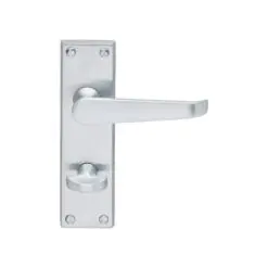 Carlisle Brass CBV30WCSC Victorian Flat Lever On Backplate - Bathroom 57mm C/C (Contract Range) 155mm x 40mm Satin Chrome