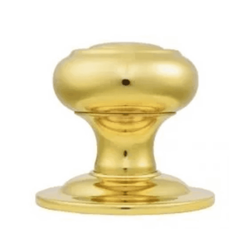 Verda Centre Door Knob - 86×70mm - Polished Brass