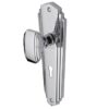 Heritage Brass Charlston Art Deco Style Door Knobs On Backplate, Polished Chrome (Sold In Pairs)