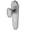 Heritage Brass Charlston Art Deco Style Door Knobs On Backplate, Satin Chrome (Sold In Pairs)