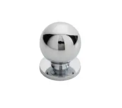 Fingertip Ball Cupboard Knob, Polished Chrome