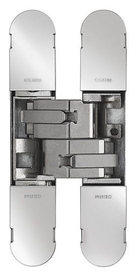 Eurospec CI001129NIK00 1129 Stars 3D Concealed Hinge 100 X 22mm Nickel Plated-Pozi Screws Not Supplied 100mm x 22mm Nickel Plated