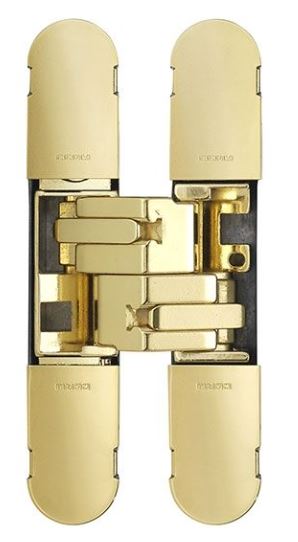 Eurospec CI001129OTT00 1129 Stars 3D Concealed Hinge 100 X 22mm Brass Plated-Pozi Screws Not Supplied 100mm x 22mm Brass Plated