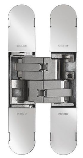 Eurospec CI001130NIK00 1130 Stars 3D Concealed Hinge 134 X 24mm Nickel Plated-Pozi Screws Not Supplied 134mm x 24mm Nickel Plated