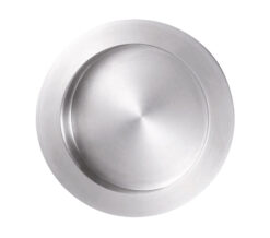 Circle Flush Pull For Sliding Doors (60Mm Diameter), Aluminium Stainless Steel Effect