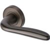 Heritage Brass Columbus Matt Bronze Door Handles On Round Rose