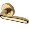 Heritage Brass Columbus Polished Brass Door Handles On Round Rose (Sold In Pairs)