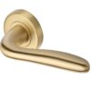 Heritage Brass Columbus Satin Brass Door Handles On Round Rose (Sold In Pairs)