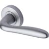 Heritage Brass Columbus Satin Chrome Door Handles On Round Rose (Sold In Pairs)