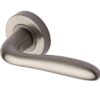 Heritage Brass Columbus Satin Nickel Handles On Round Rose (Sold In Pairs)