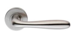 Eurospec CSL1127SSS Steelworx Designer Lever On Concealed Fix Sprung Round Rose G304 52mm Satin Stainless Steel