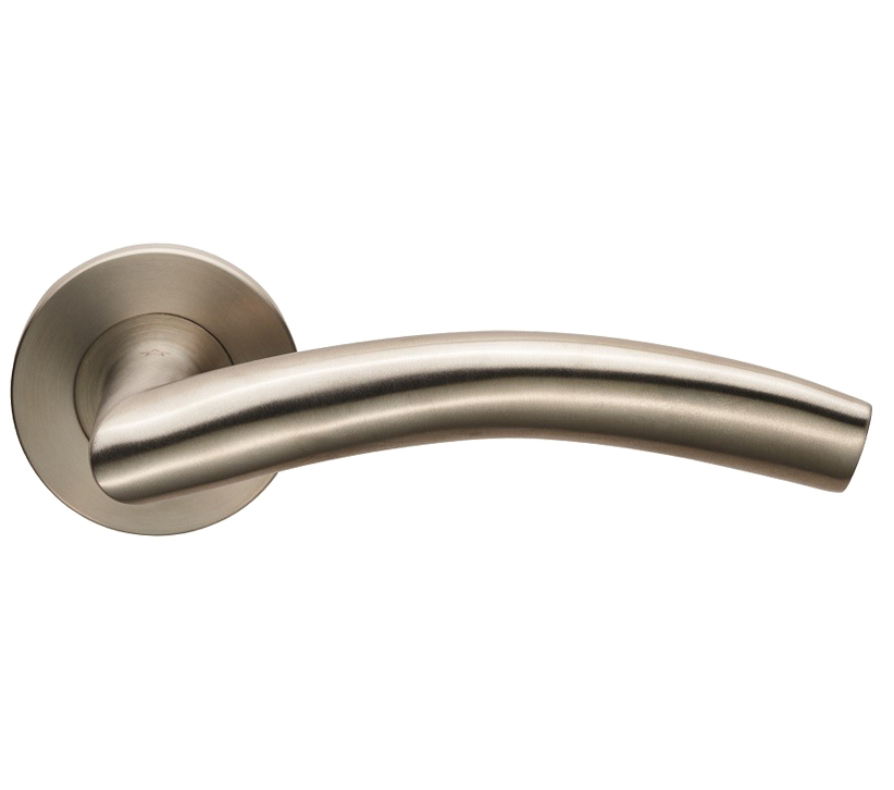 Eurospec Metro Door Handles On Slim Fit 6Mm Rose - Grade 304 Satin Stainless Steel