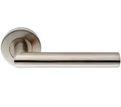 Eurospec Julian Oval Mitred Stainless Steel Door Handles - Satin Stainless Steel (Sold In Pairs)