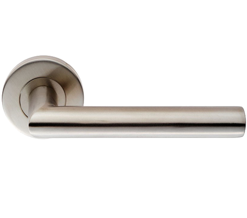 Eurospec Julian Oval Mitred Stainless Steel Door Handles - Satin Stainless Steel (Sold In Pairs)